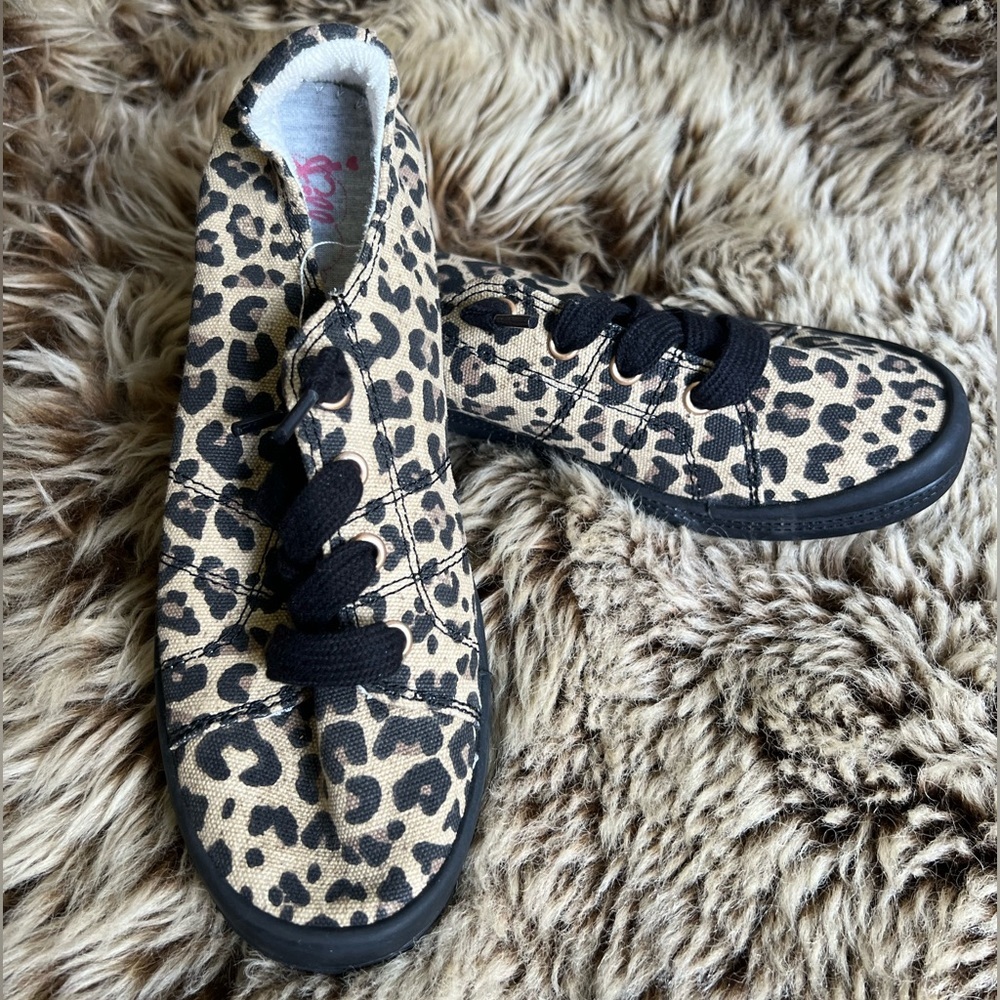 Jellypop Leopard Print Sneakers with Black Accents